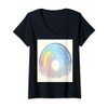 Tech Wireframe Rainbow Art V-Neck T-Shirt