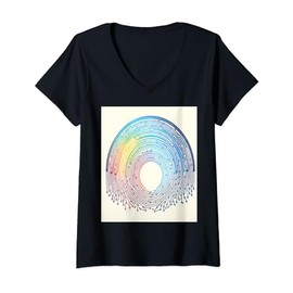 Tech Wireframe Rainbow Art V-Neck T-Shirt