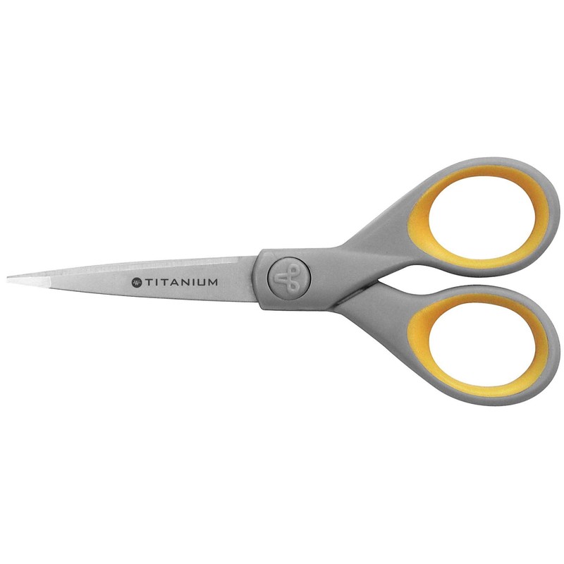 Westcott Titanium Super Softgrip Scissor Set (Pack of 5), Yellow