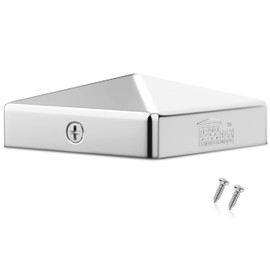 12 Pack - Stainless Steel Heavy Duty 3.5x3.5 Post Cap for Actual 3.5" x 3.5" Wood Posts, No Rust Fence Post Cap with 2X Stainless Steel Screws, UV-Resistant, Post Covers for Porch, Deck, Fence