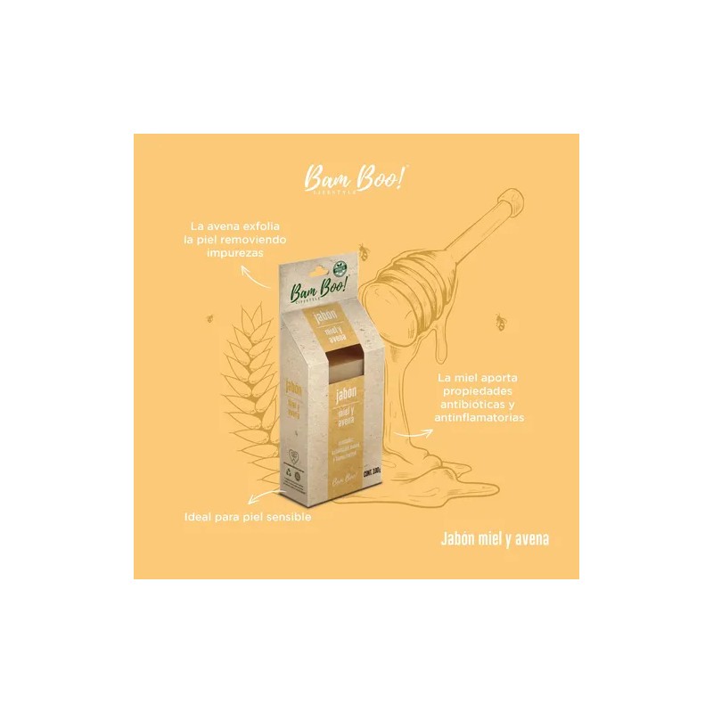 50 Pack Jabón Artesanal Natural Miel Avena 100 G Bam