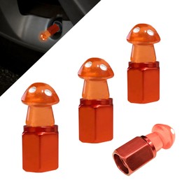 I3DIDEA Glow in The Dark Tire Valve Caps-4 Pieces Cute Animal Auto Exterior Accessories for Men/Women, Fun Tire Accessories Universal Fit for Most Car Motorcycles Trucks Bicycles. (Mushroom)