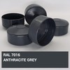 SKIR'CO (2 pcs) Fence Post Caps, Round 76 mm Grey