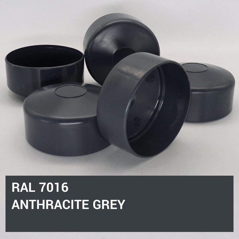 SKIR'CO (2 pcs) Fence Post Caps, Round 76 mm Grey