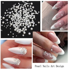 4 Boxes Flatback Rhinestones and Pearls Nail Charms for Acrylics - Crystals, Half Rounds, and Accessories for DIY Nail Art Decor