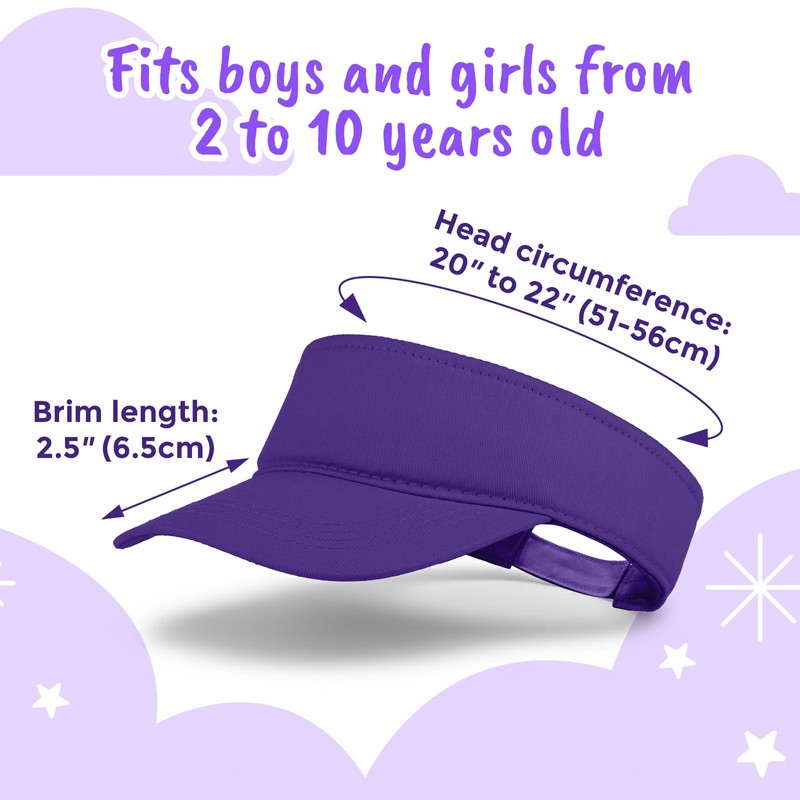 TOPTIE Kids UV Sun Protection Visor Cap, Adjustable Cotton Sun