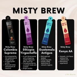 Cold Brew Coffee Concentrate liquid, Single Serve Coffee Sticks, MistyBrew, Imported from Korea, 4 flavors, Premium coffee (4 sticks, Mix)