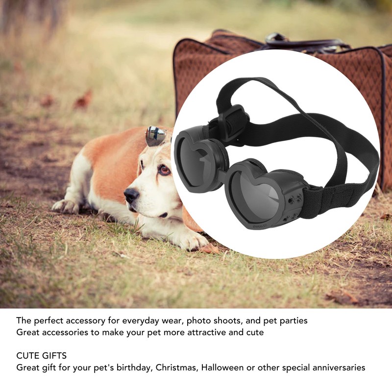 Dog Goggles Windproof Eye Protection Play Cool Handsome Adjustable Heart