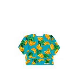 Twistshake Baby Long Sleeve Bib, Bib with Sleeves and Crumb Tray, Waterproof, 6+ Months, Banana