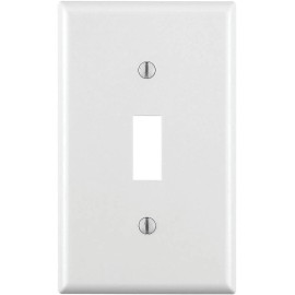 Leviton 88001 1-Gang Toggle Switch Wallplate, White - Standard Size - 1 Pack