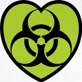 CafePress Biohazard Heart Infant Bodysuit Cute Infant Bodysuit Baby Romper Cloud White