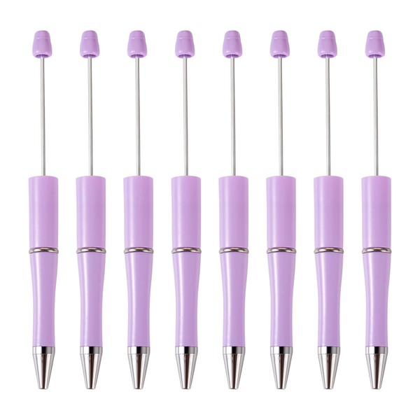 Pandahall 20Pcs Beadable Pens Lilac Plastic Ballpoint Pen Black Ink