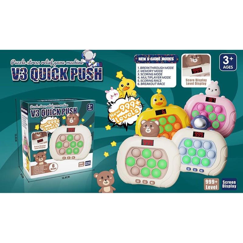 Push Pop Game, 6th Generation, LED Display, Electric Toy with