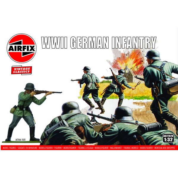Airfix A02702V WIWII German Infantry Vintage Classics Figures 1:32 Scale Model Kit