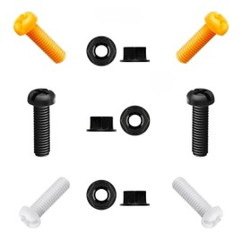 YUVA Car Number Plate Screws and Nuts Kit, 6 Sets 12 Piece, Mixed Colours, Plastic License Plate Fixing Bolts