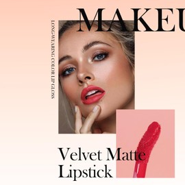 EnMart 6 Colours Lipstick Set, Matte Liquid Lipstick, Long-Lasting Waterproof Smudge-proof Matte Lip Glaze Lip Gloss for Women, Beauty Cosmetics Lips Glaze Lip Gloss Matte Lip Tint Set