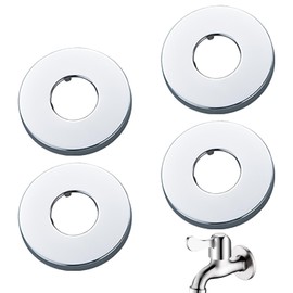 Hugwish Rosettes for Shower Fittings 3/4 Inch 27 mm x 70 mm x 10 mm in Height 4 Pieces, Rosette Tap Inner Tap Diameter 26 mm, Rosette for Taps Shower Fittings, Rosette for Tap