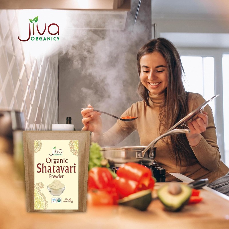 Jiva Organics Organic Shatavari Powder 14 Ounce Bulk Bag -