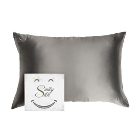 Smily Silk Pillowcase - 100% Pure Mulberry Silk 22Momme Highest Grade 6A - Cooling and Breathable - Silk Pillowcase for Hair and Skin Set - Queen Size - 2 Scrunchies -1 Laundry Mesh - Hidden Zipper