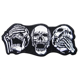 Skeleton Skull Patches for Vest - Iron On Patches for Clothing Heavy Metal Small Skull Skeleton Shirt Patches Sew on Vest for Biker Rider - Decorate Skull T Shirt Sew on Patches for Jackets for Men