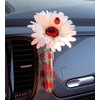 White Daisy Red Bling with Suction Vase - Compatible with