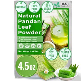 FRESHDRINKUS, Premium 4.5oz Pandan Leaf Powder, 100% Natural and Pure from Pandan Dried Leaves, Emerald Pandan Leaf Powder, Green Food Coloring Powder, No Additives, No Gluten, Vegan.