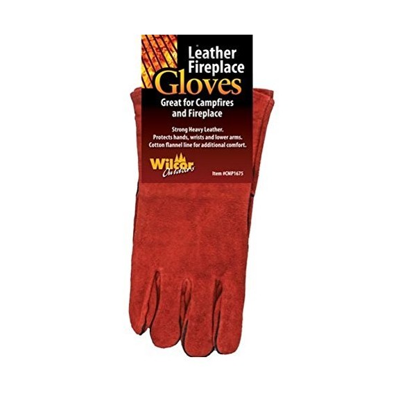 Campfire Fire Place Tender Gloves (Strong Heavy Leather)(Colors May Vary)