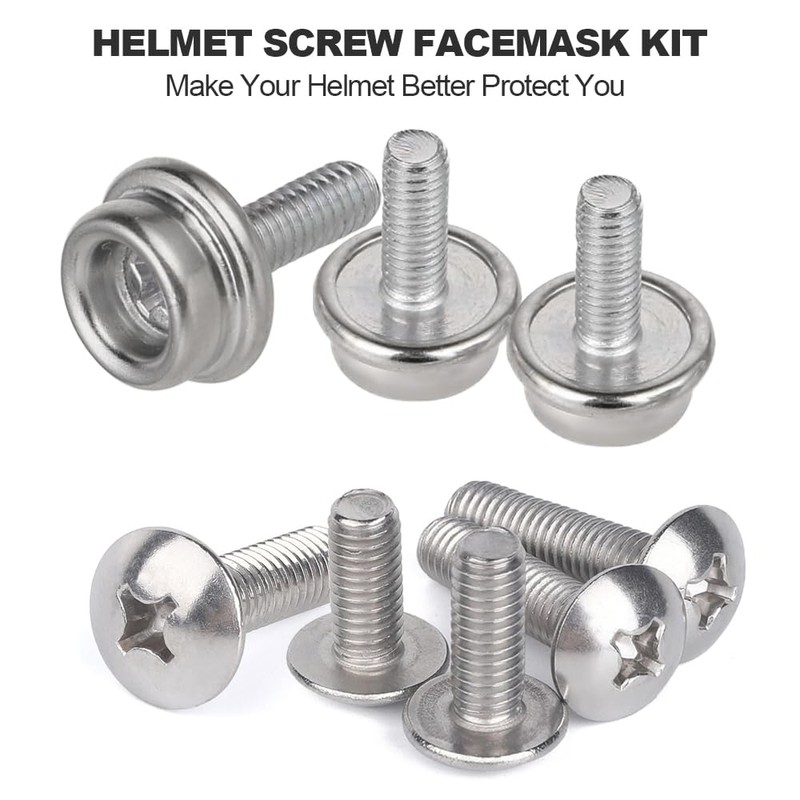 Universal Helmet Facemask Screw Kit - 12Pcs for Ice Hockey,