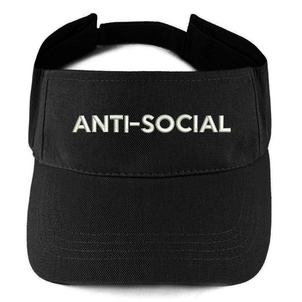 Trendy Apparel Shop Anti Social Embroidered Summer Adjustable Visor -