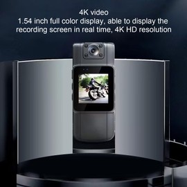 Pyhodi 1080P HD Body Camera Video Recorder with 180° Rotation Lens for Outdoor Security Law Enforcement Travel, Infrared Night Motion Detection 1.54inch Display Body Worn Camera