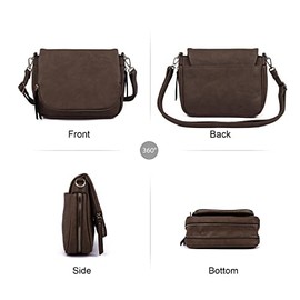 GLITZALL Crossbody-Taschen für Damen, kleine Umhängetaschen und Schulter-Handtaschen mit mehreren Taschen, PU-Leder, coffee, Small