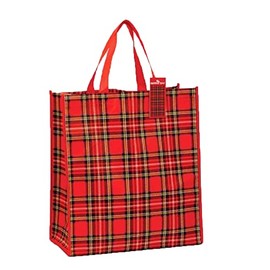 Funky Red Scottish Royal Stewart Tartan Reuseable Shopper Tote Bag