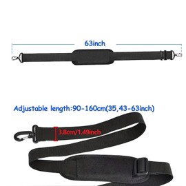 Bag Shoulder Strap, Adjustable Replacement Shoulder Strap, Universal Bag Strap, Shoulder Strap Pad Detachable Pad(Black,62.9x1.5IN)