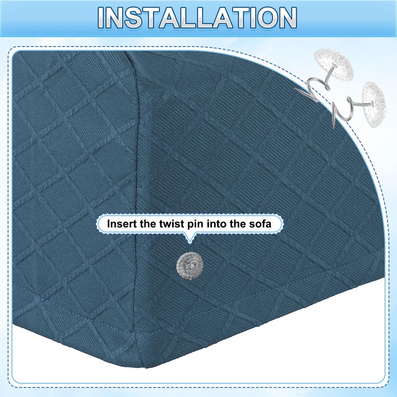 sourcing map 2Pcs Stretch Armrest Covers, Polyester Diamond Pattern Soft