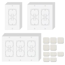 Wall Electric Outlets Insulation Gaskets - 60pcs Set Energy Efficiency Sealers Pads, Universal Socket Switches Plate Insulators, Pre-Punched Rectangle, Single + Double + Triple Foam Cover