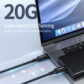 Fasgear USB C to USB-C 3.2 Gen 2x2 Cable 5m Long Type C Cord 20Gbps 100W PD QC Fast Charging with Emarker 5K@60Hz Video Output Compatible for Thunderbolt 3/4 Mac-Book Pro eGPU Docking SSD Quest Link