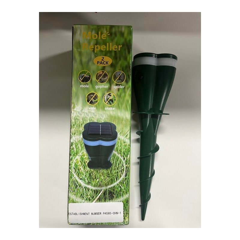 2025 1Pack Mole Repellent Solar Powered Vole Repellent Outdoor Ultrasonic
