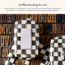 MacKenzie-Childs Courtly Check Switch Plate - Single Rocker 3.125" W, 5.25" Tall