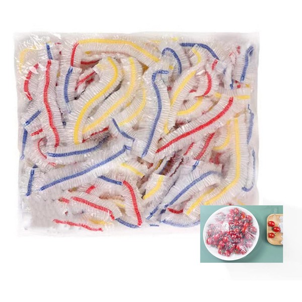 Loopunk 100 Pieces Reusable Colourful Plastic Food Protective Lids for