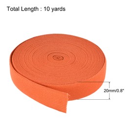 sourcing map Elastic Bands for Sewing 2cm 10 Yard Orange Knit Elastic Spool High Elasticity for Wigs, Waistband, Pants