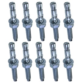 AERZETIX - C54003 - Set of 10 Bolts Anchor Bolts Long Thread Expansion Dowels - M8 x 65 mm - Galvanised Steel - for Concrete, Stone, Solid Material
