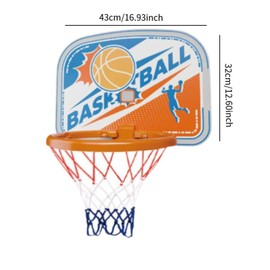 F Fityle Basketball Hoop Set Sports Game for Kids Wall Mount Gift Party Favors Funny Portable Basketball Hoop Toys Kit Game Toys Set, Blue White