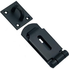 Merriway BH01950 Safety Hasp & Staple Blk Hd 175mm x 58mm-1 Pcs, black