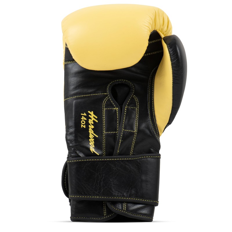Benlee Hardwood Leather Boxing Gloves, 12 oz, Yellow/Black