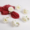 LogHog Handicraft Rose Flower Napkin Rings Set of 6,Hemp Rope