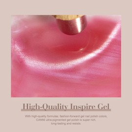 CANNI 1 Pcs Pink Cat Eye Gel Nail Polish, Pink Glitter Rainbow Holographic Cat Eye Gel Polish Shimmer Colors Soak Off Led Nail Art Gel Manicure Salon DIY