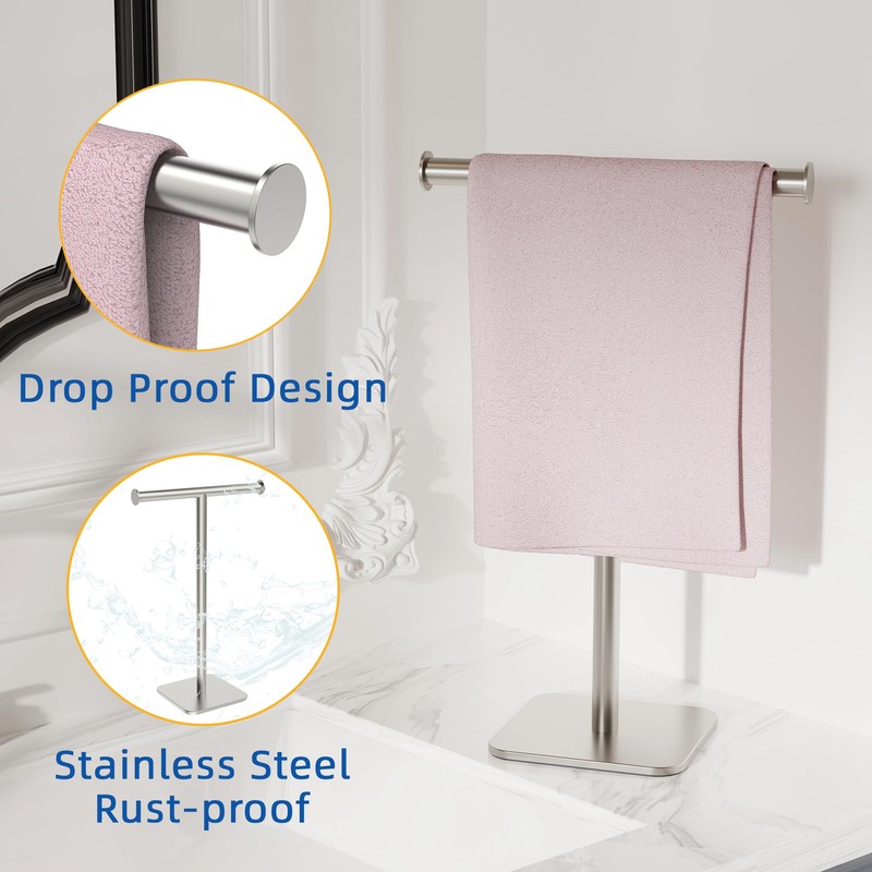 RUACQ Hand Towel Stand, 16" T-Shape Hand Towel Holder Stand