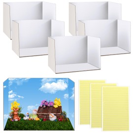 6 Pcs Diorama Box Cardboard Diorama Kit Diorama Supplies with Double Sided Tapes for Diorama Project Display, White Display Case, 11.8 x 8.7 x 8.3 Inch | Tkifoda