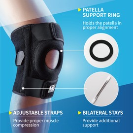 733CA Knee Brace for Meniscus Tear, Arthritis Pain Relief & Patella Support – Dual Stabilizers, Patella Pad & Tendon Strap for ACL/LCL, Tendonitis, Running, Squats, Gym, and Sports Injury Recovery (X-Large,1pcs)
