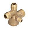 Air Compressor Valve Replacement Components Brass 4 Way Double Pipe
